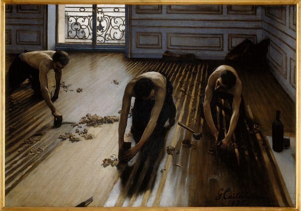  Gustave Caillebotte, Raboteurs de parquet (Floor Scrapers), 1875, huile sur toile (oil on canvas), H. 102.0; L. 147.0 cm. Don, 1894 ©RMN-Grand Palais (Musée d’Orsay) 